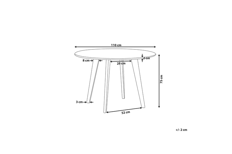 Spisebord Roun 110 cm - Grå - Spisebord & kjøkkenbord