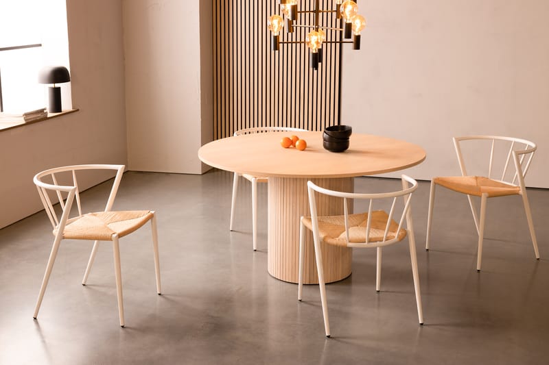 Spisebord Rundt Uppveda 130 cm - Hvit - Spisebord & kjøkkenbord