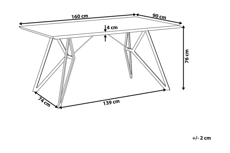 Spisebord Sadaka 160x90 cm - Grå - Spisebord & kjøkkenbord