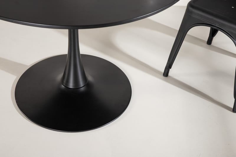 Spisebord Sadiuma 100x74 cm Rundt - Svart - Spisebord & kjøkkenbord