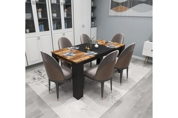 Spisebord Safiya 160 cm - Valnøtt/Svart - Møbler - Bord - Spisebord & kjøkkenbord