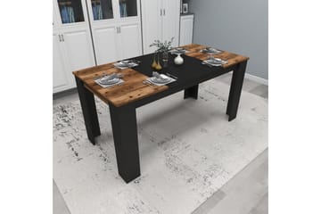 Spisebord Safiya 160 cm - Valnøtt/Svart - Møbler - Bord - Spisebord & kjøkkenbord