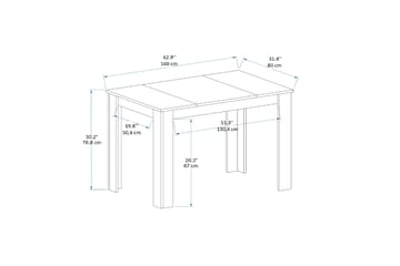 Spisebord Safiya 160 cm - Valnøtt/Svart - Møbler - Bord - Spisebord & kjøkkenbord