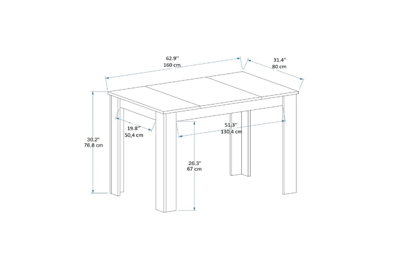 Spisebord Safiya 160 cm - Valnøtt/Svart - Spisebord & kjøkkenbord