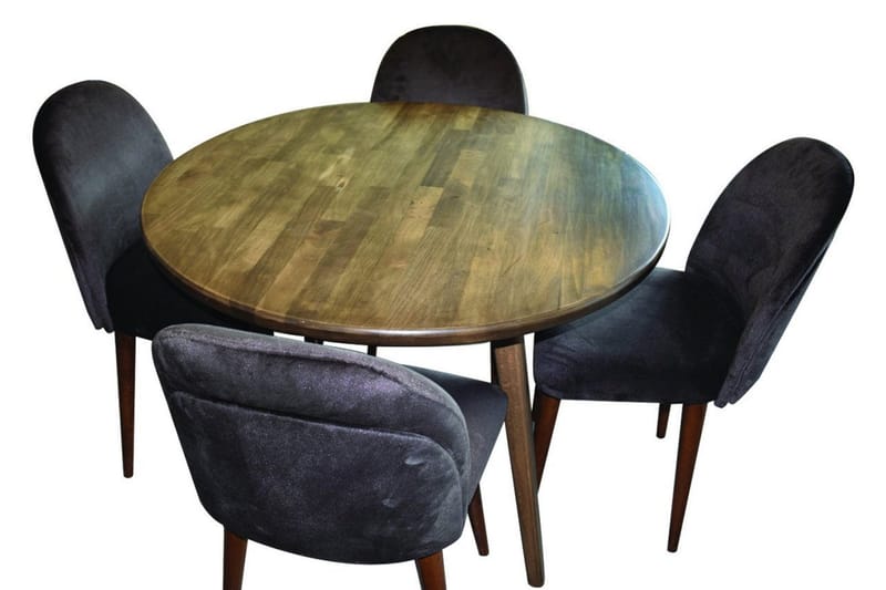 Spisebord Samia 110x75x110 cm Rundt - Brun - Spisebord & kjøkkenbord