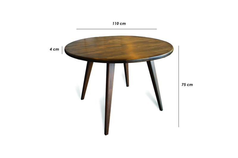 Spisebord Samia 110x75x110 cm Rundt - Brun - Spisebord & kjøkkenbord