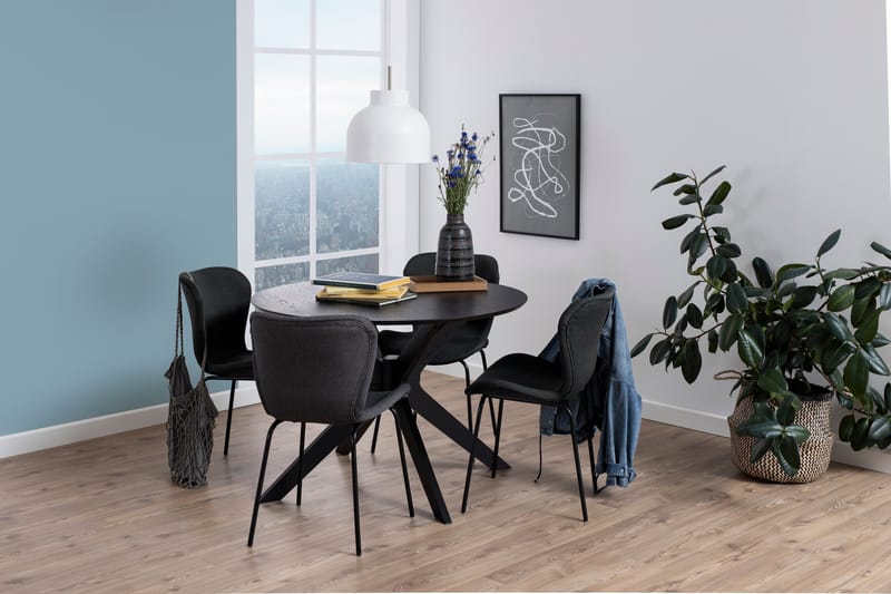 Spisebord Sanae 105 cm Rund - Sort - Møbler - Bord - Spisebord & kjøkkenbord