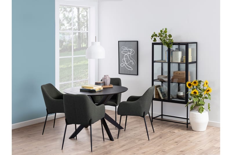Spisebord Sanae 105 cm Rund - Sort - Møbler - Bord - Spisebord & kjøkkenbord