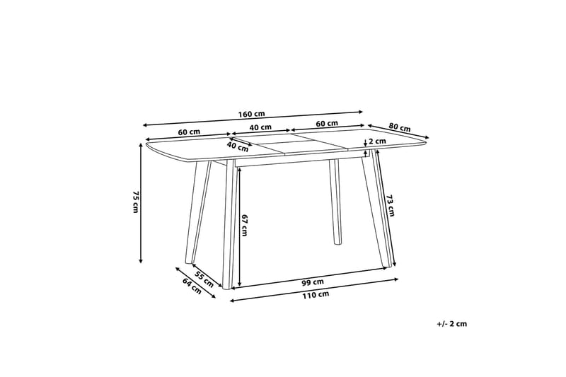 Spisebord Sanford 160 cm - Hvit - Møbler - Bord - Spisebord & kjøkkenbord