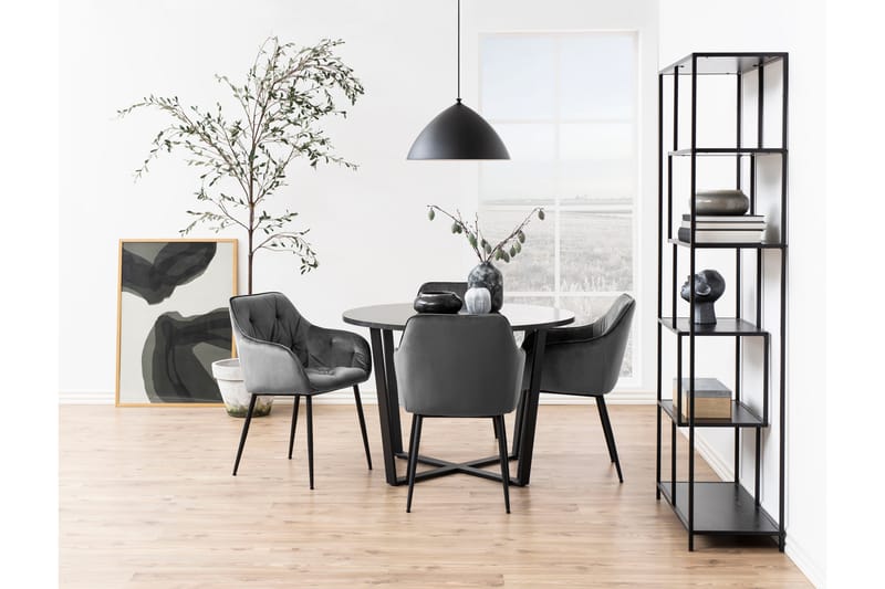 Spisebord Sansi 110 cm Rund - Sort - Møbler - Bord - Spisebord & kjøkkenbord