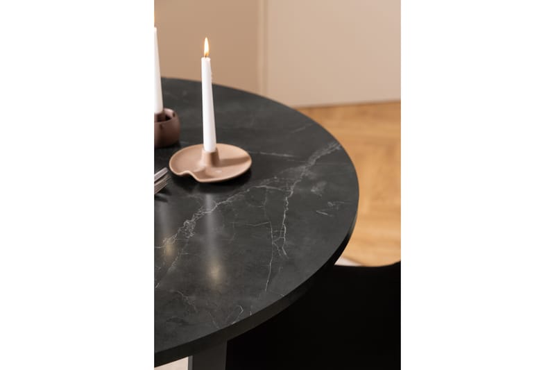 Spisebord Sansi 110 cm Rund - Sort - Møbler - Bord - Spisebord & kjøkkenbord