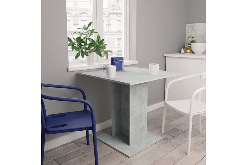 Spisebord sementgrå 80x80x75 cm sponplate - Grå - Spisebord & kjøkkenbord