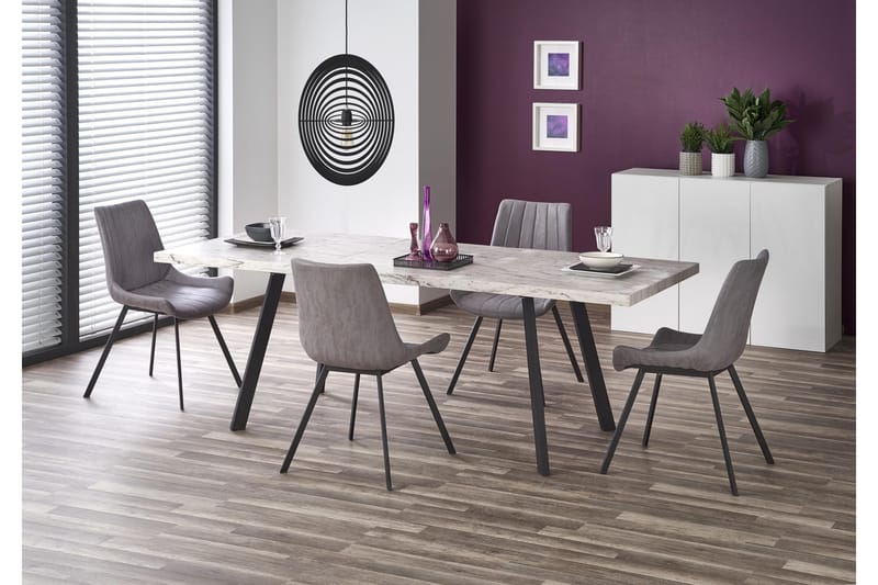 Spisebord Senoia Forlengningsbart 160 cm - Marmor|Svart - Spisebord & kjøkkenbord - Marmorbord