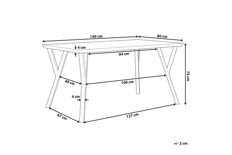 Spisebord Siere 140x80 cm - Brun - Spisebord & kjøkkenbord