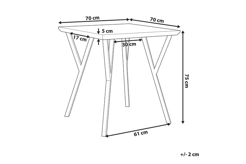Spisebord Siere 70x70 cm - Tre|Natur - Spisebord & kjøkkenbord