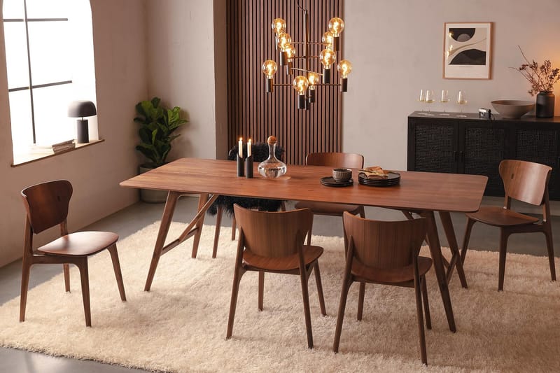 Spisebord Skagana 220 cm - Brun - Spisebord & kjøkkenbord