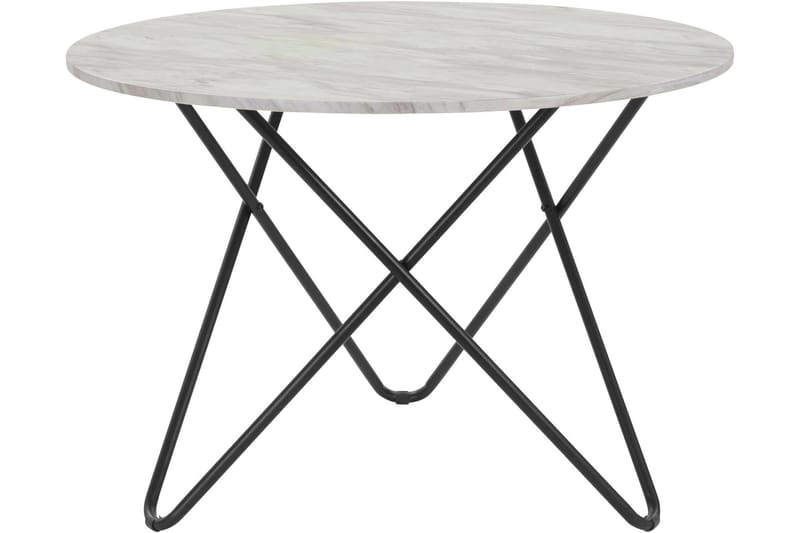 Spisebord Skarje Rundt 110 cm - Grå/Hvit - Marmorbord - Spisebord & kjøkkenbord