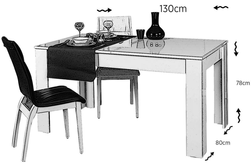 Spisebord Skoglund Forlengningsbart - Hvit - Spisebord & kjøkkenbord