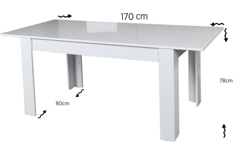 Spisebord Skoglund Forlengningsbart - Hvit - Spisebord & kjøkkenbord