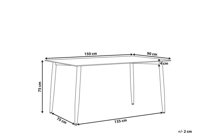 Spisebord Smythe 150 cm - Glass/Svart - Spisebord & kjøkkenbord