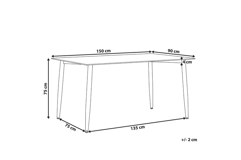 Spisebord Smythe 150 cm - Glass/Svart - Spisebord & kjøkkenbord