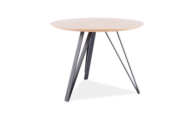 Spisebord Speio 100 cm Rundt - Eik/Mattsvart - Spisebord & kjøkkenbord