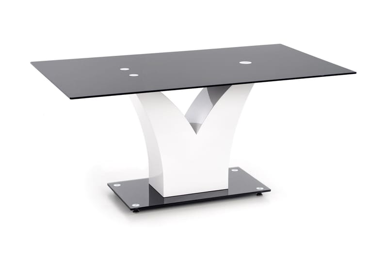 Spisebord Steltzer 160 cm Glass - Svart|Hvit - Spisebord & kjøkkenbord
