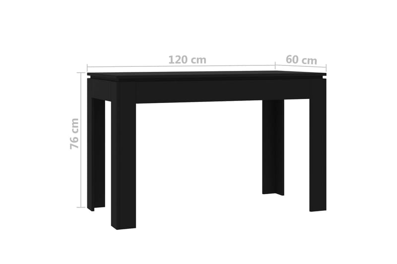 Spisebord svart 120x60x76 cm sponplate - Spisebord & kjøkkenbord
