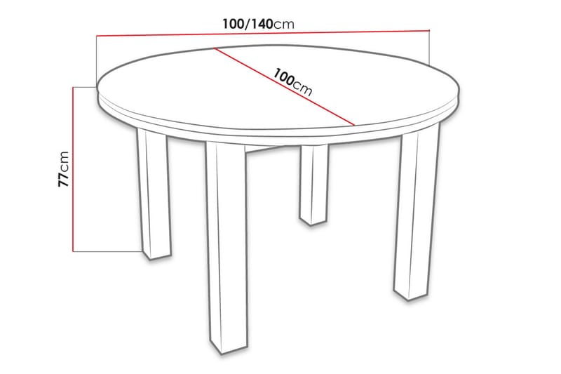 Spisebord Tabell 100x100x76 cm - Tre / Natur - Spisebord & kjøkkenbord