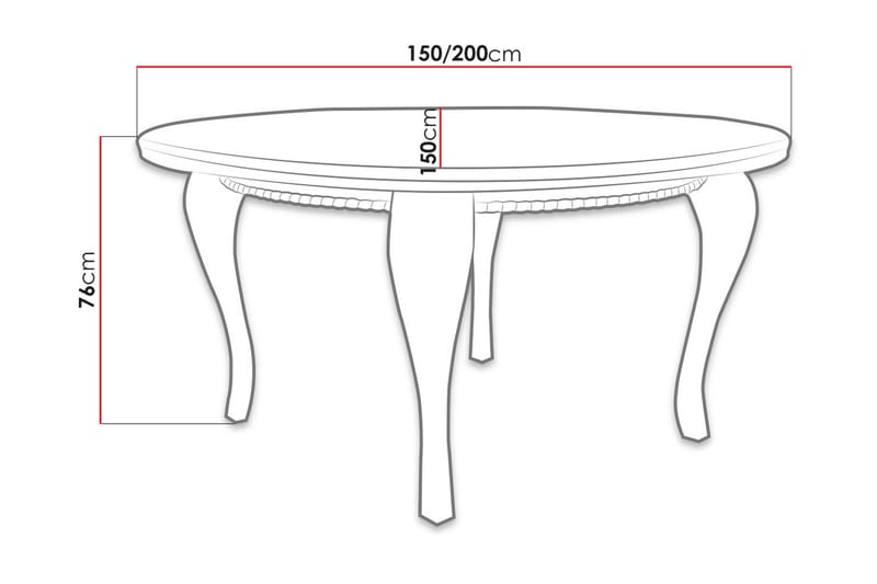 Spisebord Tabell 150x150x76 cm - Hvit - Spisebord & kjøkkenbord