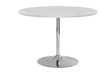 Spisebord Terri 110 cm Rund - Hvit/Krom - Møbler - Bord - Spisebord & kjøkkenbord