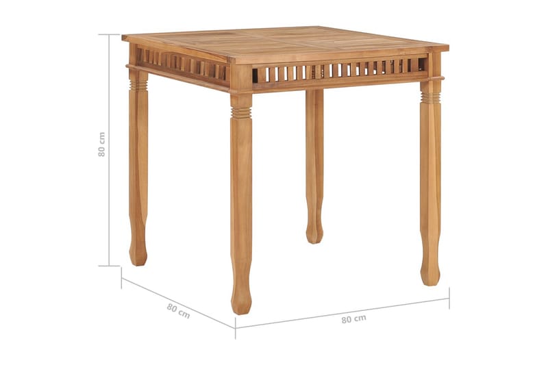 Spisebord til hage 80x80x80 cm heltre teak - Spisebord & kjøkkenbord