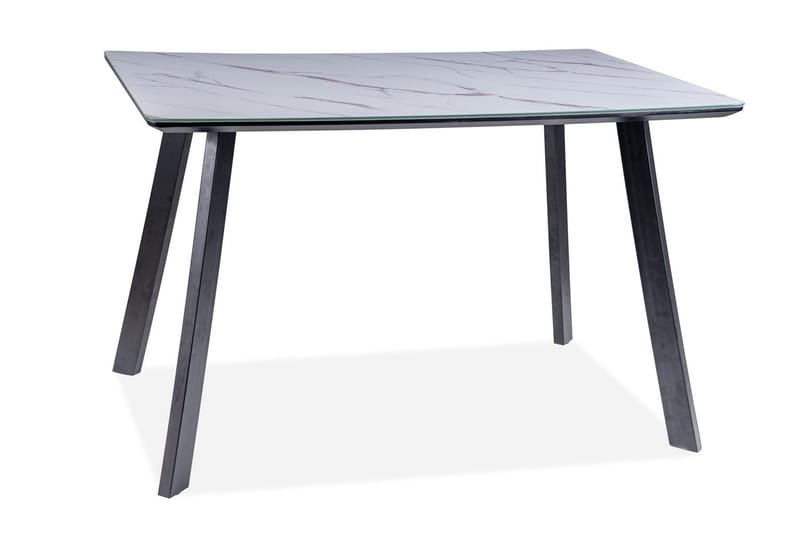 Spisebord Tuena 120 cm - Glass/Hvit/Svart - Spisebord & kjøkkenbord - Marmorbord