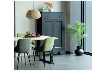 Spisebord Tuor U-Formet Ben 160 cm Ubehandlet - Eik/Svart - Møbler - Bord - Spisebord & kjøkkenbord