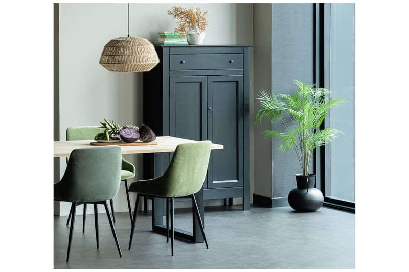 Spisebord Tuor U-Formet Ben 160 cm Ubehandlet - Eik/Svart - Møbler - Bord - Spisebord & kjøkkenbord