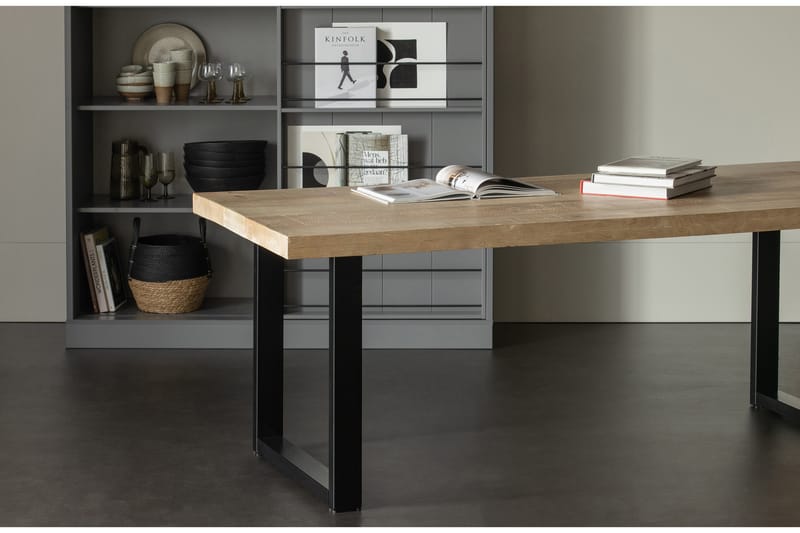 Spisebord Tuor U-Formet Ben 180 cm - Natur / Svart - Spisebord & kjøkkenbord