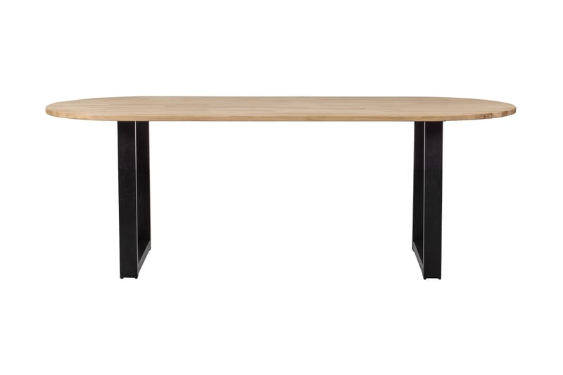 Spisebord Tuor U-Formet Ben 220 cm Ovalt - Eik / Svart - Spisebord & kjøkkenbord