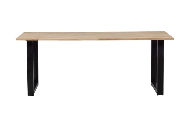 Spisebord Tuor U-Formet Ben 220 cm Ubehandlet - Eik / Svart - Spisebord & kjøkkenbord