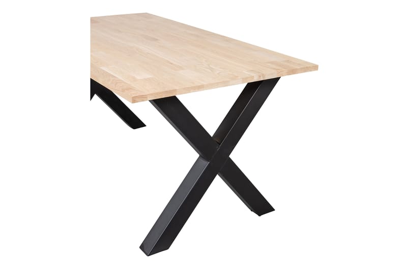 Spisebord Tuor X-Formet Ben 160 cm Ubehandlet - Eik / Svart - Spisebord & kjøkkenbord