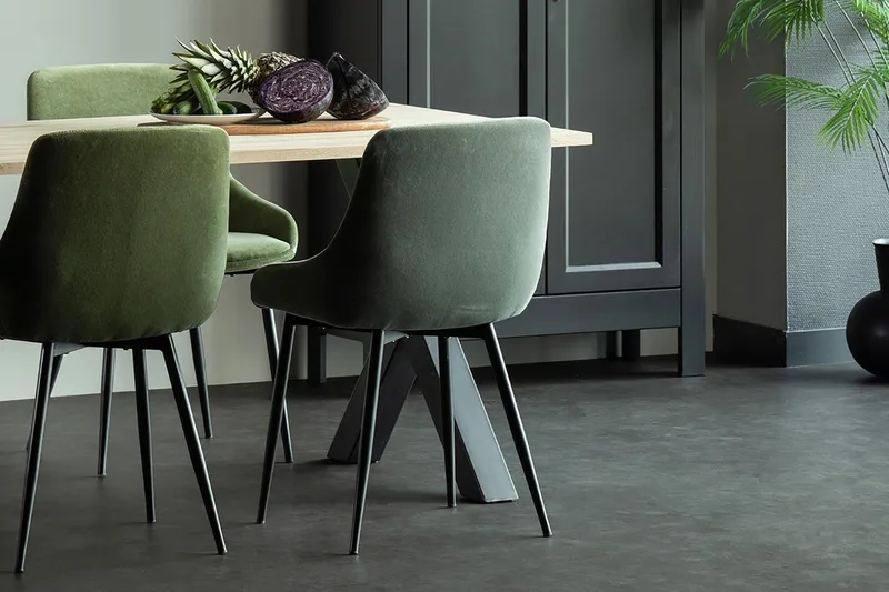 Spisebord Tuor X-Formet Ben 160 cm Ubehandlet - Eik/Svart - Møbler - Bord - Spisebord & kjøkkenbord