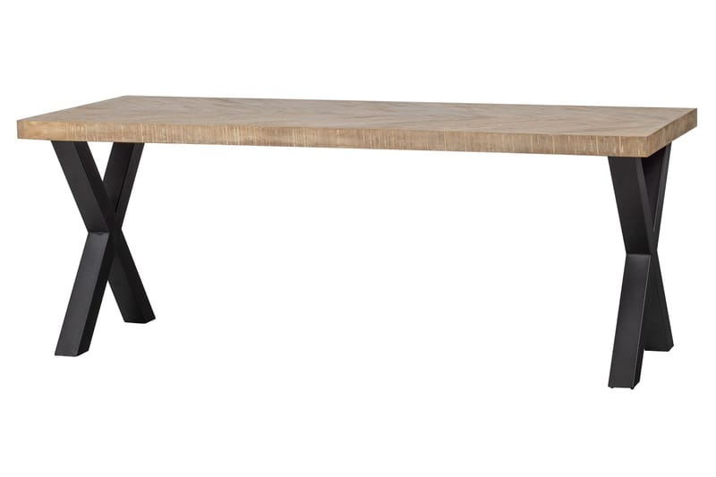 Spisebord Tuor X-Formet Ben 200 cm - Spetskypert/Natur/Svart - Spisebord & kjøkkenbord