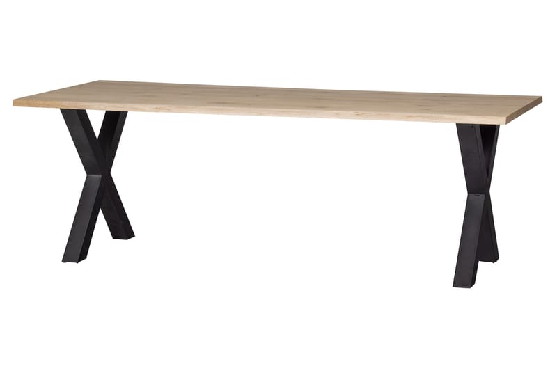 Spisebord Tuor X-Formet Ben 220 cm - Eik / Svart - Møbler - Bord - Spisebord & kjøkkenbord