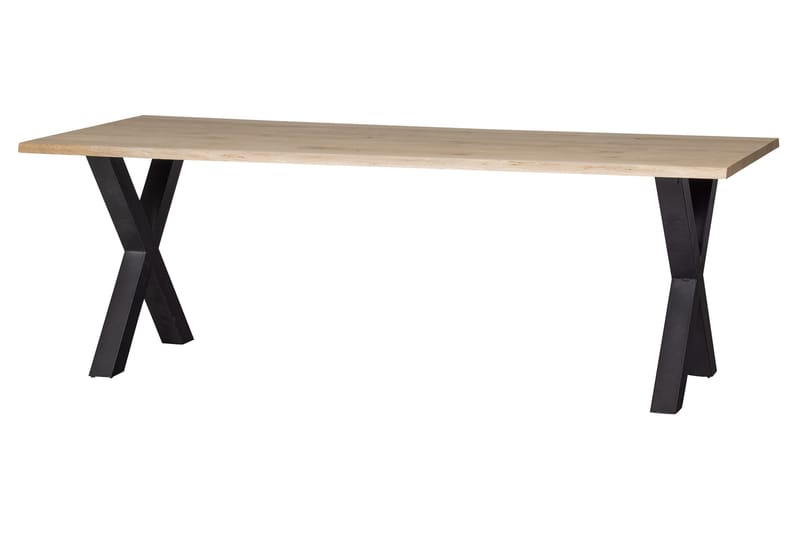 Spisebord Tuor X-Formet Ben 220 cm - Eik / Svart - Spisebord & kjøkkenbord