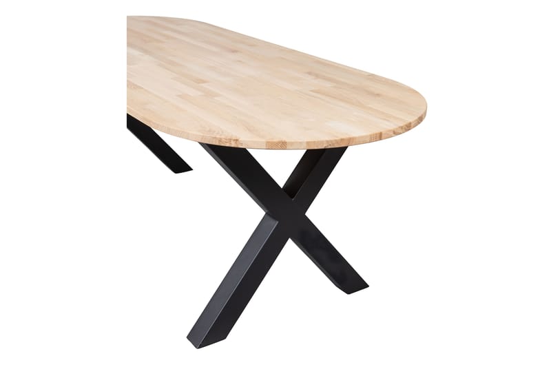 Spisebord Tuor X-Formet Ben 220 cm Ovalt - Eik / Svart - Spisebord & kjøkkenbord