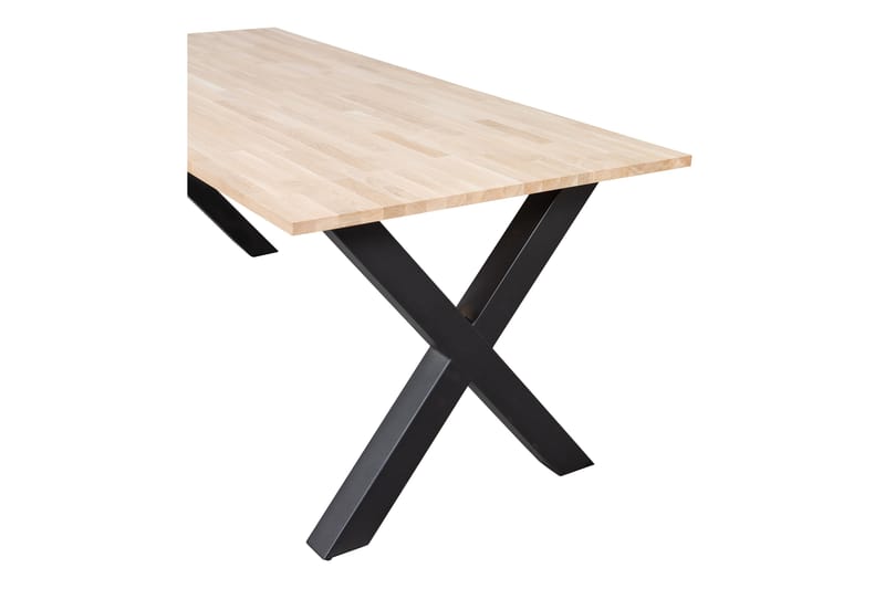 Spisebord Tuor X-Formet Ben 220 cm Ubehandlet - Eik / Svart - Spisebord & kjøkkenbord