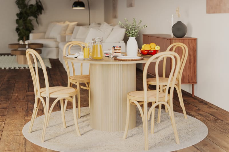 Spisebord Uppveda 106 cm - Lyst hvitlasert eik - Spisebord & kjøkkenbord