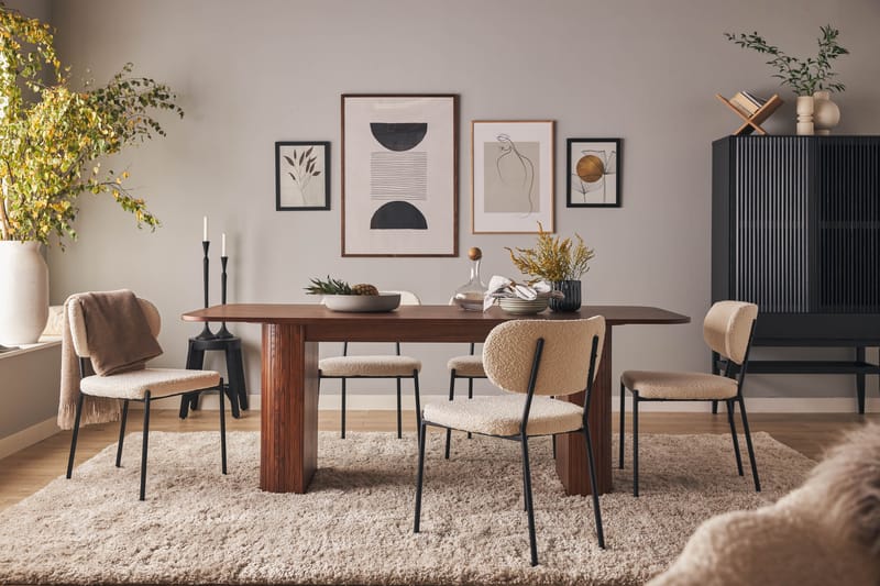 Spisebord Uppveda 200 cm - Mørkebrunt valnøtttre - Spisebord & kjøkkenbord