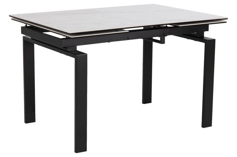 Spisebord Vonarx 200 cm - Glass/Hvit/Matt Svart - Spisebord & kjøkkenbord