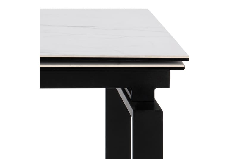Spisebord Vonarx 200 cm - Glass/Hvit/Matt Svart - Spisebord & kjøkkenbord