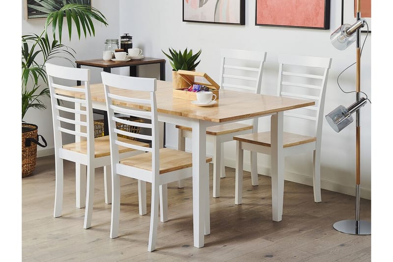 Spisebord Wasola 150 cm Sammenleggbart - Hvit/Lysebrun - Sammenleggbart bord - Spisebord & kjøkkenbord